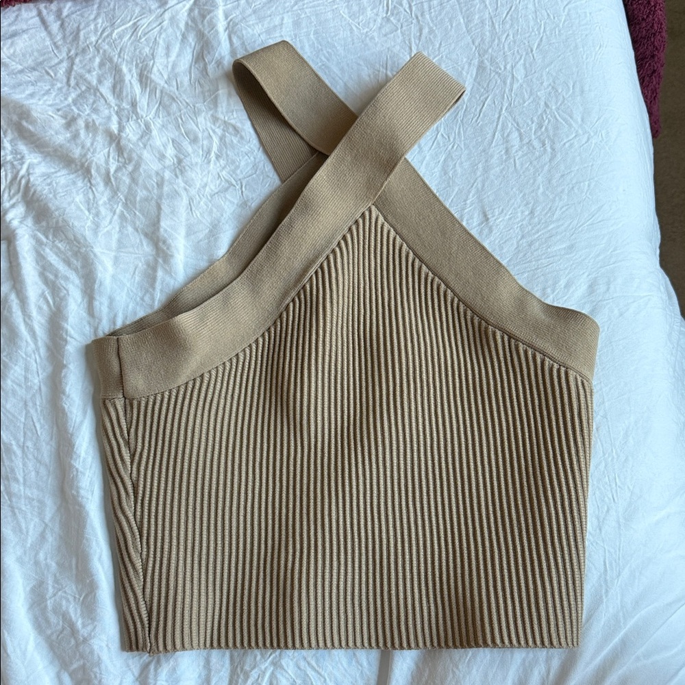 Forever 21 Beige Ribbed Tank Top